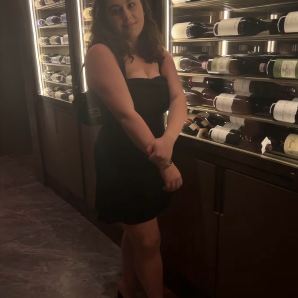 Miaou Little Black Slip Dress with Square Neck - Picture 2 of 5